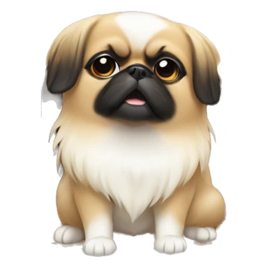 Pekinese inside a doghouse sticker