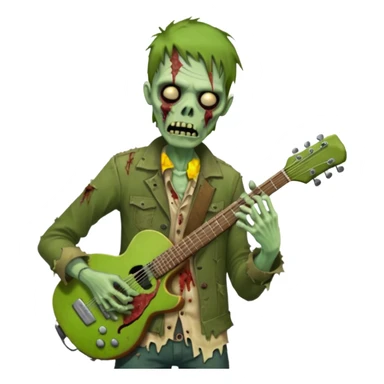 Zombie guitarist – ragged clothes sticker