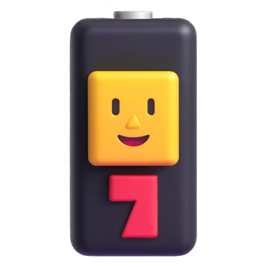 3D battery charge emoji, 40% charged sticker