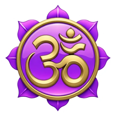 om symbol bright purple sticker
