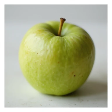 green apple with a bite taken out, fresh and slightly sour, realistic style sticker