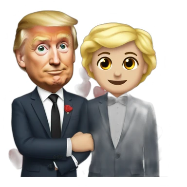 macron in love trump sticker