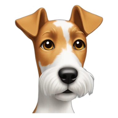 Fox terrier with on ear pointing up and the other ear folded sticker