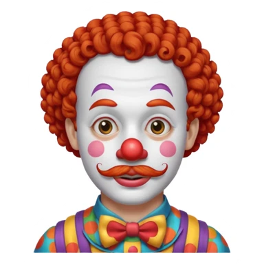 Clown short hair & mustache  sticker