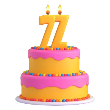 birthday cake with number 7 candle sticker
