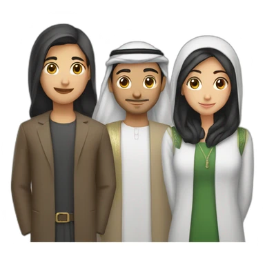 Arab asian and italian friends standing together sticker