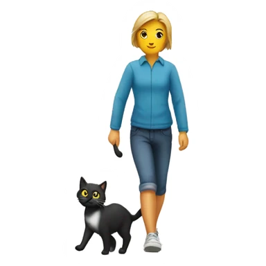 a cat walking its owner  sticker
