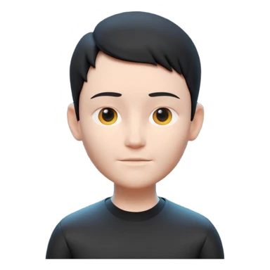 Minimalist 3D avatar, smooth matte plastic texture, soft cinematic lighting. The entire figure is completely black and matte. no eye sockets, no pupils, no eyebrows, clay render style, modern digital illustration, octane render. sticker