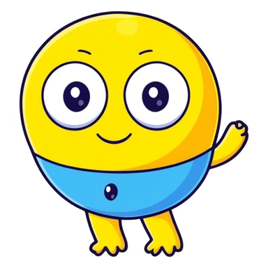 yellow sponge character with big eyes and a smile, inspired by SpongeBob sticker