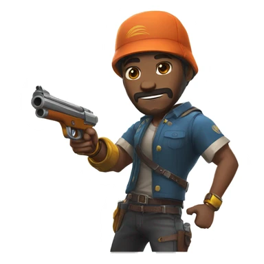 El jugador de free fire saltando por una escopeta sticker