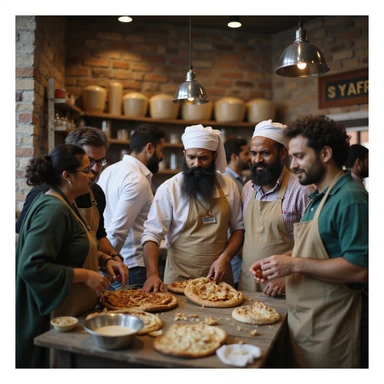 group of indian customers in a shop sticker