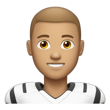 male white football player with brown buzz cut sticker