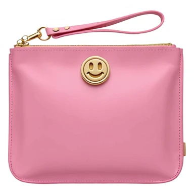 pink stoney clover lane rectangle pouch with shiny gold zipper and a circle zipper puller = pouch should be solid pouch should be more 3d sticker