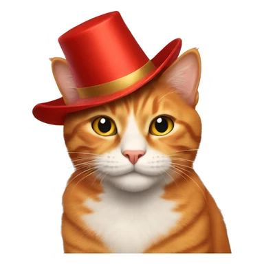 red cat in a New Year's hat sticker