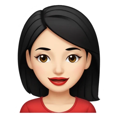 30-year-old Puerto Rican woman with black hair and white skin, winking sticker