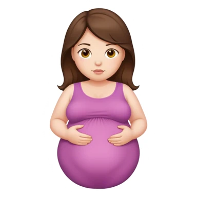 Fat pregnant girl with brunette hair  sticker