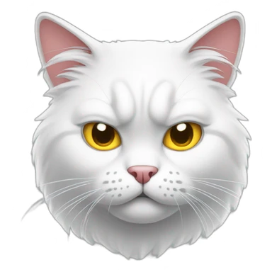 Cartoon White cat angry sticker