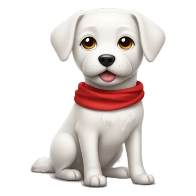 White dog in a red dress sticker