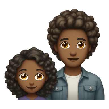 Light skin black girl with loose curls with a tall light skin Hispanic male with dark brown hair. They’re a couple  sticker