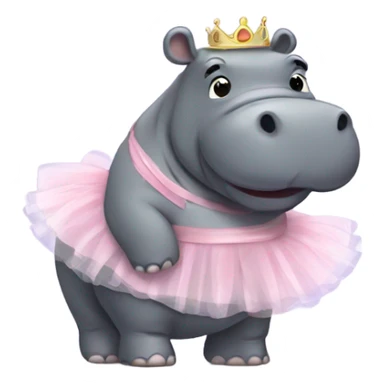 Hippo in a tutu sticker