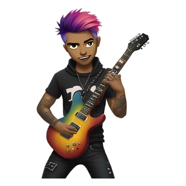 Emo rocking out sticker