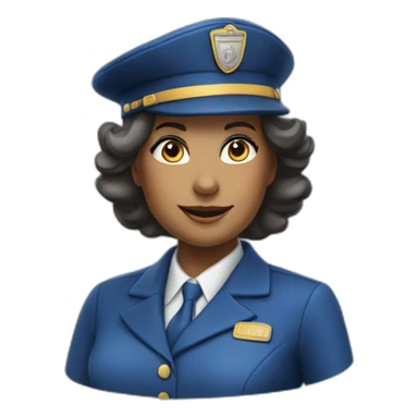 train stationmaster lady in blue sticker