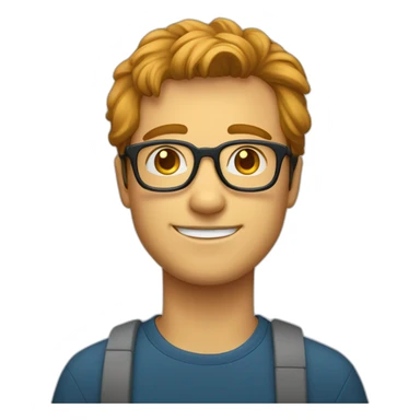 Un homme jeune avec des lunettes et des cheveux couleur chatin sticker