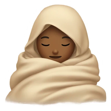 A girl sleeps under a beige blanket sticker