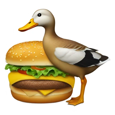 Duck eating burger  sticker