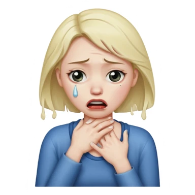 Woman choking herself sticker