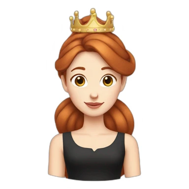 Pancake princess redhead bun crown wearing black sticker