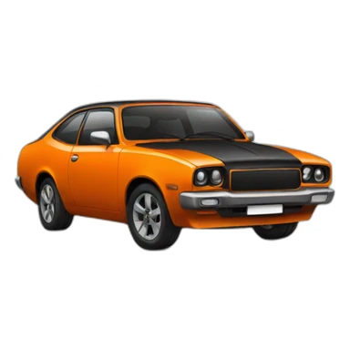 Car black and orange sticker