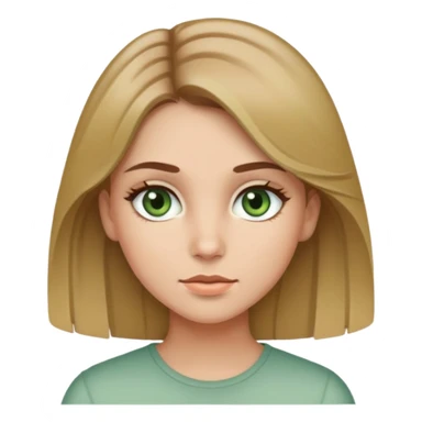 Girl with muted green eyes brown hair and blonde highlights sticker