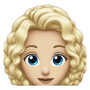 Blonde girl with blue eyes, merry Christmas sticker