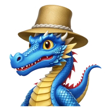 blue dragon with a hat sticker