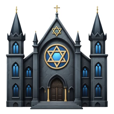 jewish synagogue in dark goth aesthetic style sticker
