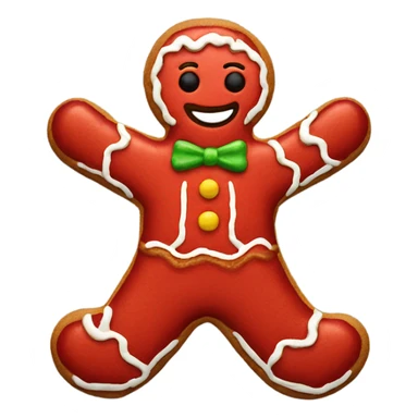 All red gingerbread man with yellow details sticker