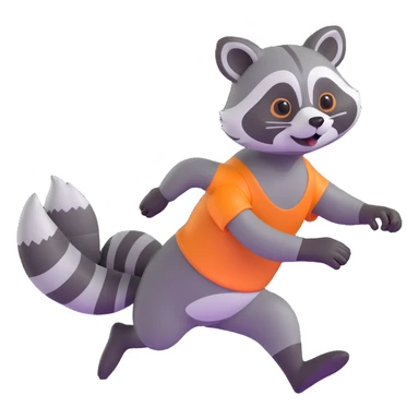 raccoon running sticker