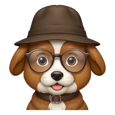 dog wearing a hat and glassess sticker