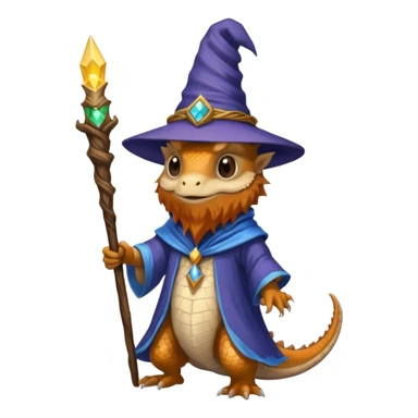 Bearded dragon wizard sticker