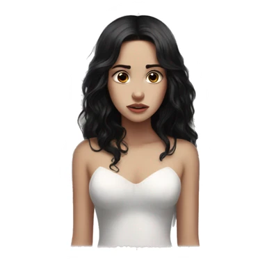 Movie type Crying tearing eyes pale skin black hair on the floor magical woman with angel wings  sticker