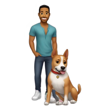 Romeo santos with a dog sticker
