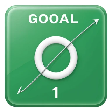 green square with “Goal” written in the center sticker