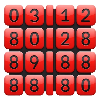 Black-red numbers in squares sticker