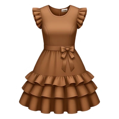 brown dress with ruffles sticker