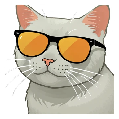 Cat with sunglasses sticker