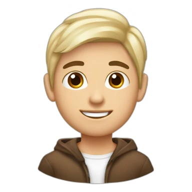 joven pelo rubio piel blanca con cabra café sticker