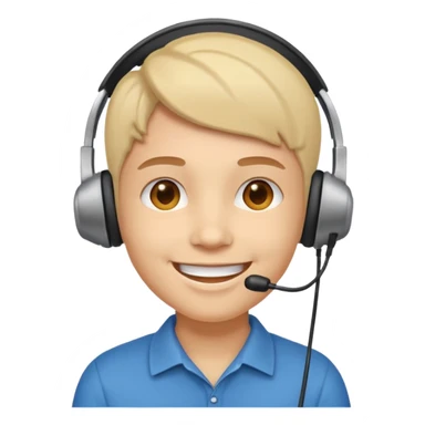  ايموجي يضع سماعات التواصل مع الزبائن على رئاسه  sticker