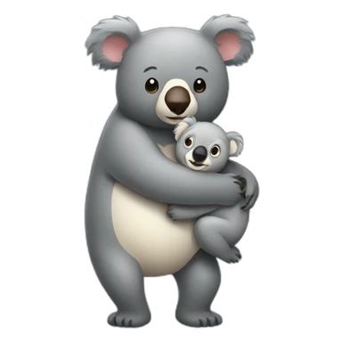 bear hugging a koala sticker