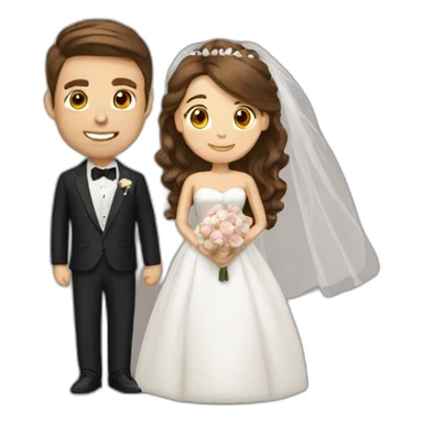 wedding-couple has-brown-hair- sticker